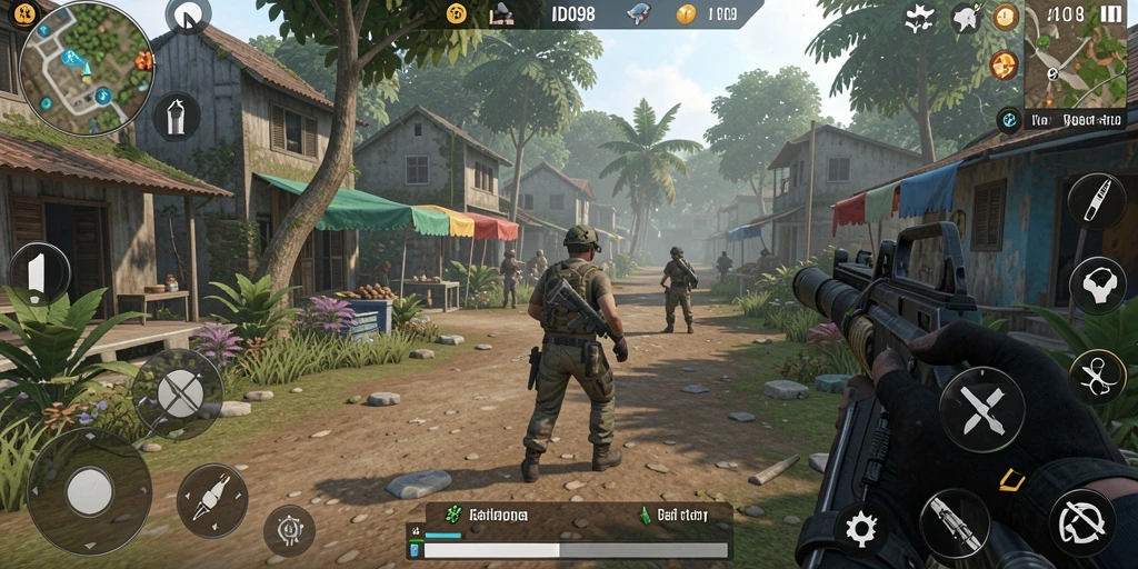 Tampilan gameplay ID098 yang menarik dengan berbagai aktivitas yang realistis.