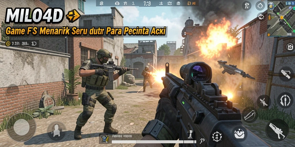 Screenshot MILO4D menampilkan aksi gameplay FPS yang mendebarkan.