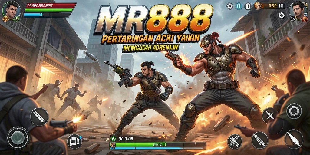 Screenshot MR888 menunjukkan aksi mendebarkan dalam pertempuran.
