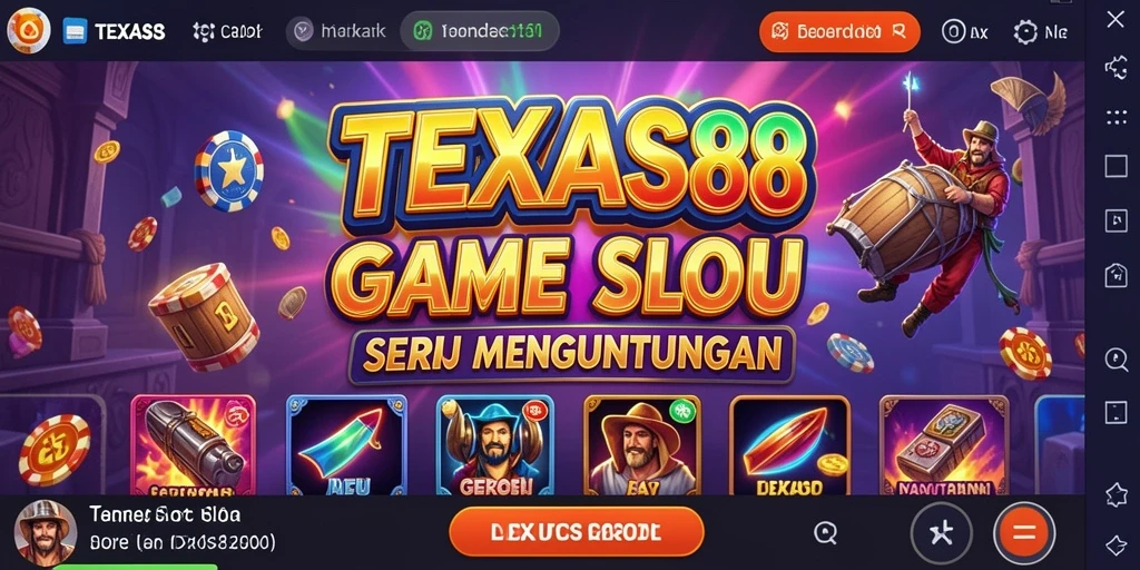 Screenshot gameplay TEXAS88 menunjukkan pengalaman slot yang seru dan penuh warna.